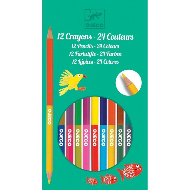 12 crayons doubles - 24 couleurs