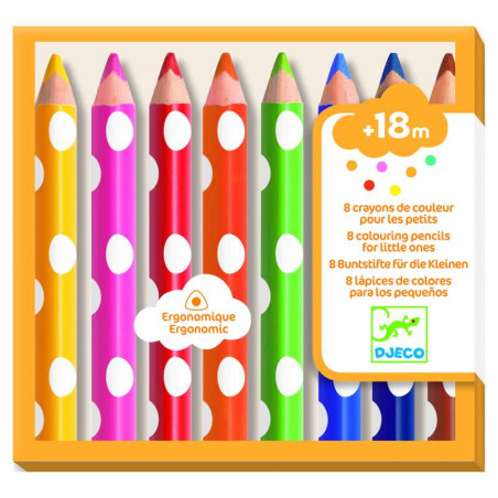 8 crayons de couleurs pour...