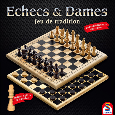Echecs & Dames - Jeu en bois