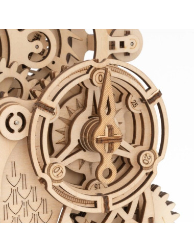 Maquette bois Horloge mécanique Chouette par Rokr - TropFastoche.com