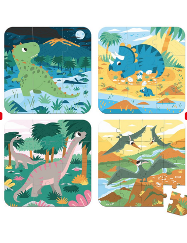 4 Puzzles Dinosaures...