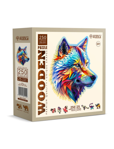 Wooden city Puzzle Classy Wolf